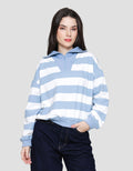 Nevada Babyterry Reg Stripe W/ Zipper Sweater Wanita