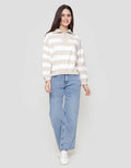 Nevada Babyterry Reg Stripe W/ Zipper Sweater Wanita