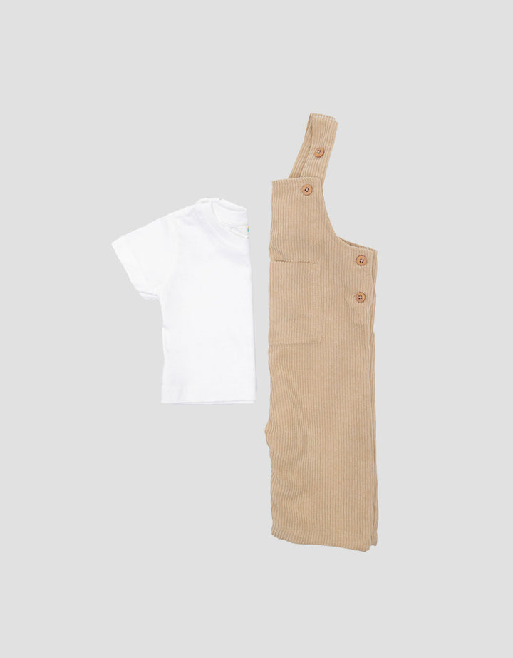 Little M Korduroy Selutut Jumpsuit Overall Bayi