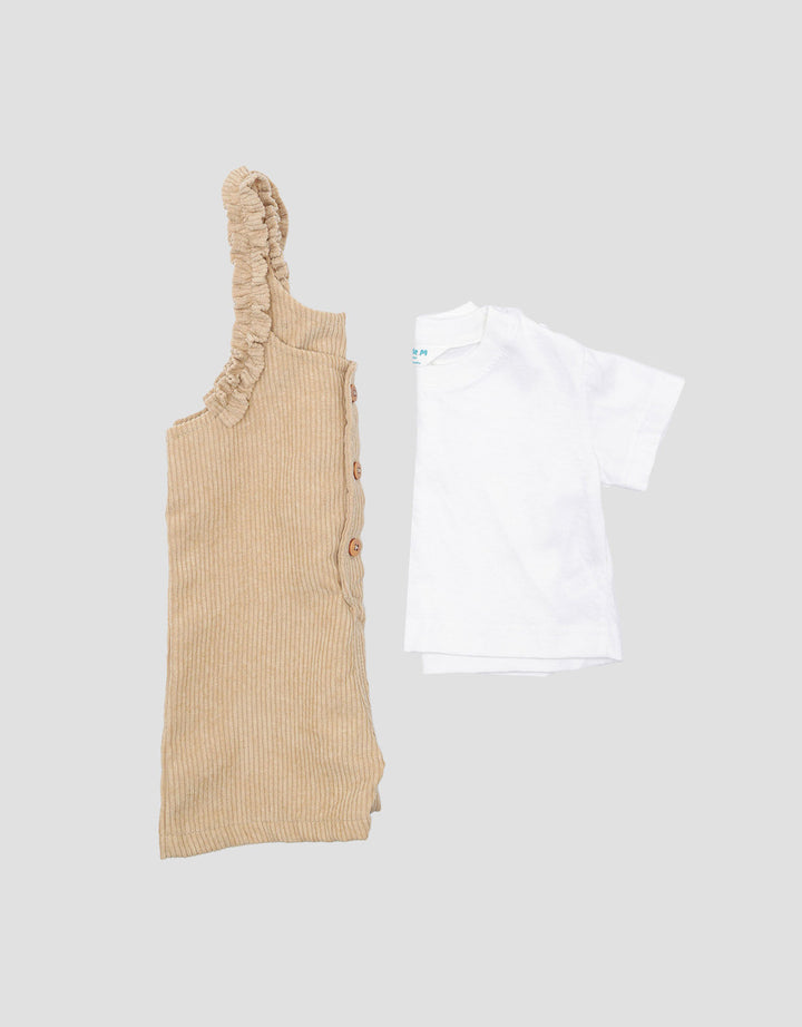 Little M Korduroy Selutut Jumpsuit Overall Bayi