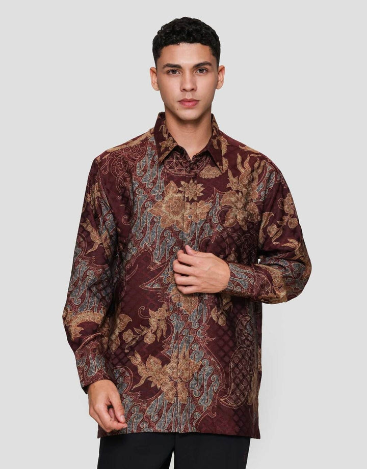 Arjuna Weda Reg Fit Parang Kembang Kemeja Batik Pria