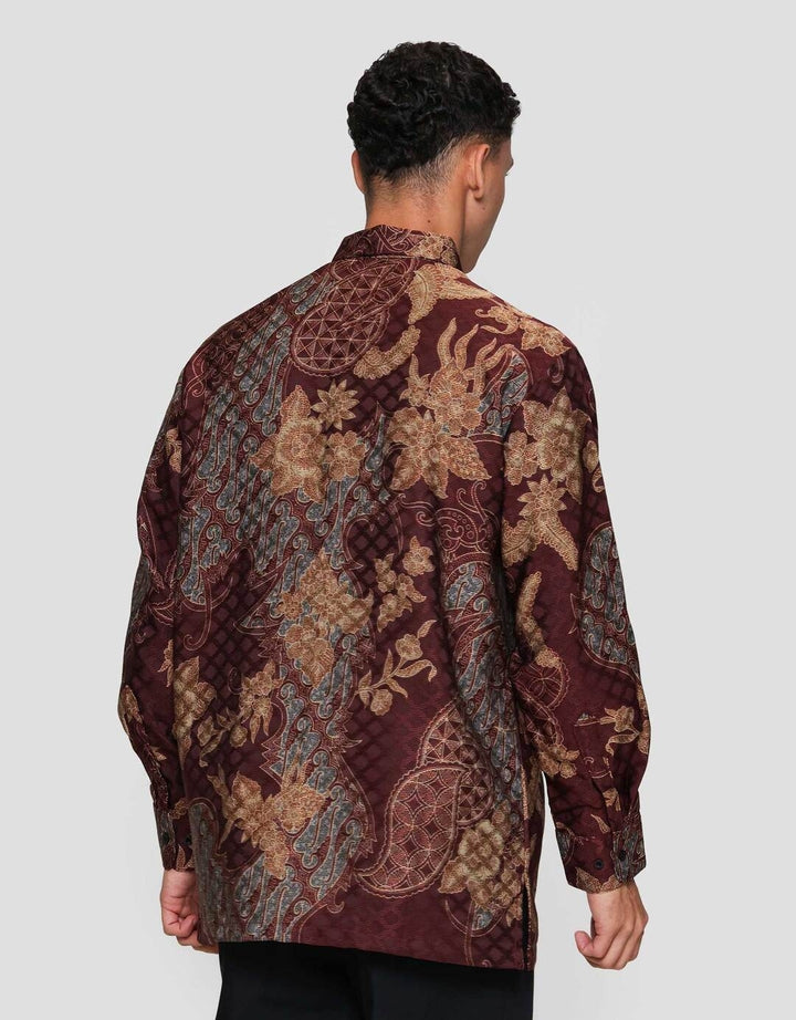 Arjuna Weda Reg Fit Parang Kembang Kemeja Batik Pria