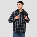 Nevada Woven Detachable Hoodie Checked Jaket Pria