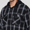 Nevada Woven Detachable Hoodie Checked Jaket Pria