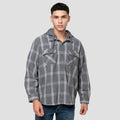 Nevada Woven Detachable Hoodie Checked Jaket Pria
