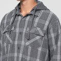 Nevada Woven Detachable Hoodie Checked Jaket Pria