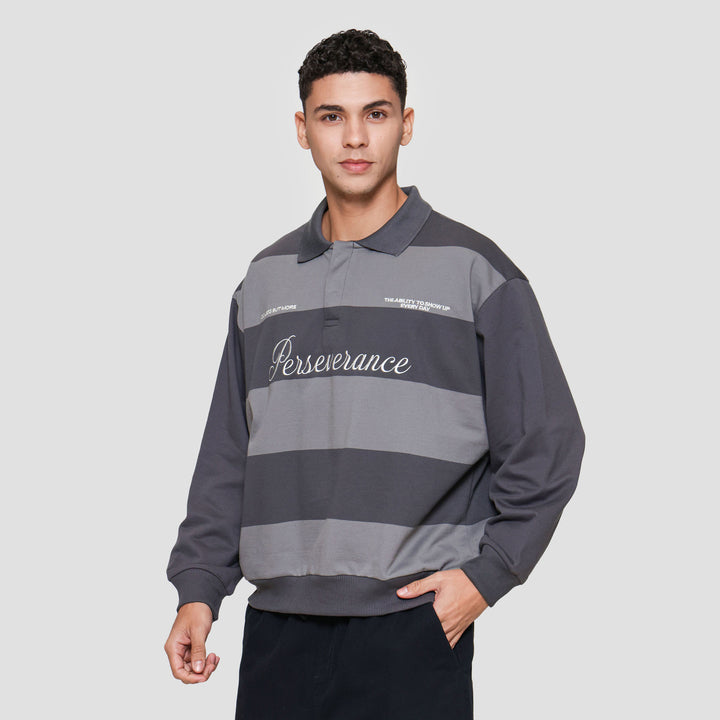 Nevada Yard Dyed Stripes Embro Sweater Pria