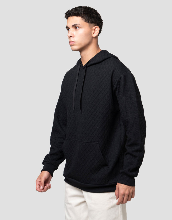 Nevada Hoodie Texture Jacquard Sweater Pria