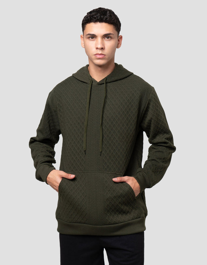 Nevada Hoodie Texture Jacquard Sweater Pria