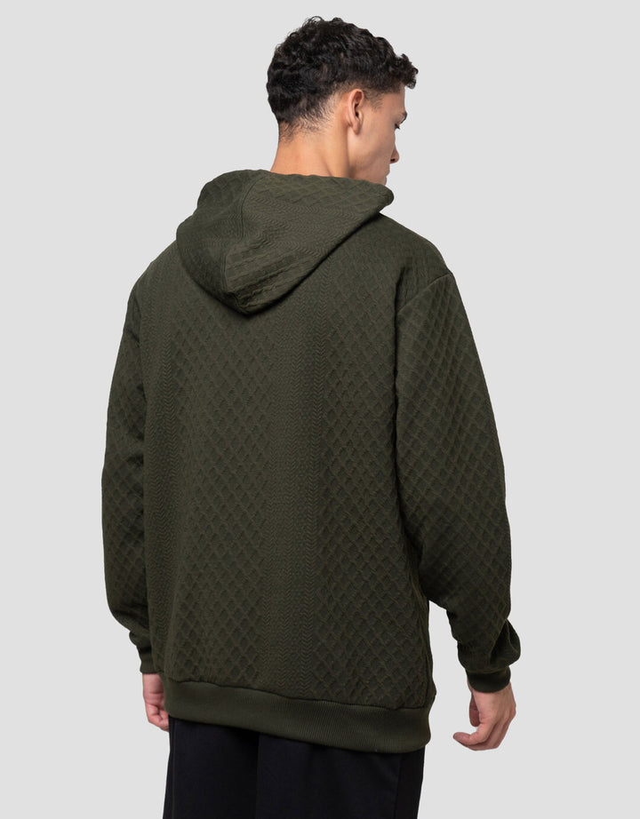 Nevada Hoodie Texture Jacquard Sweater Pria