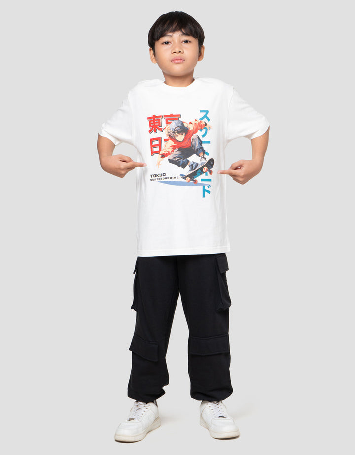 Nevada Print Skate Anime Kanji Simply Kaos Anak Laki-laki