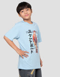 Nevada Print Skate Anime Kanji Kaos Anak Laki-laki