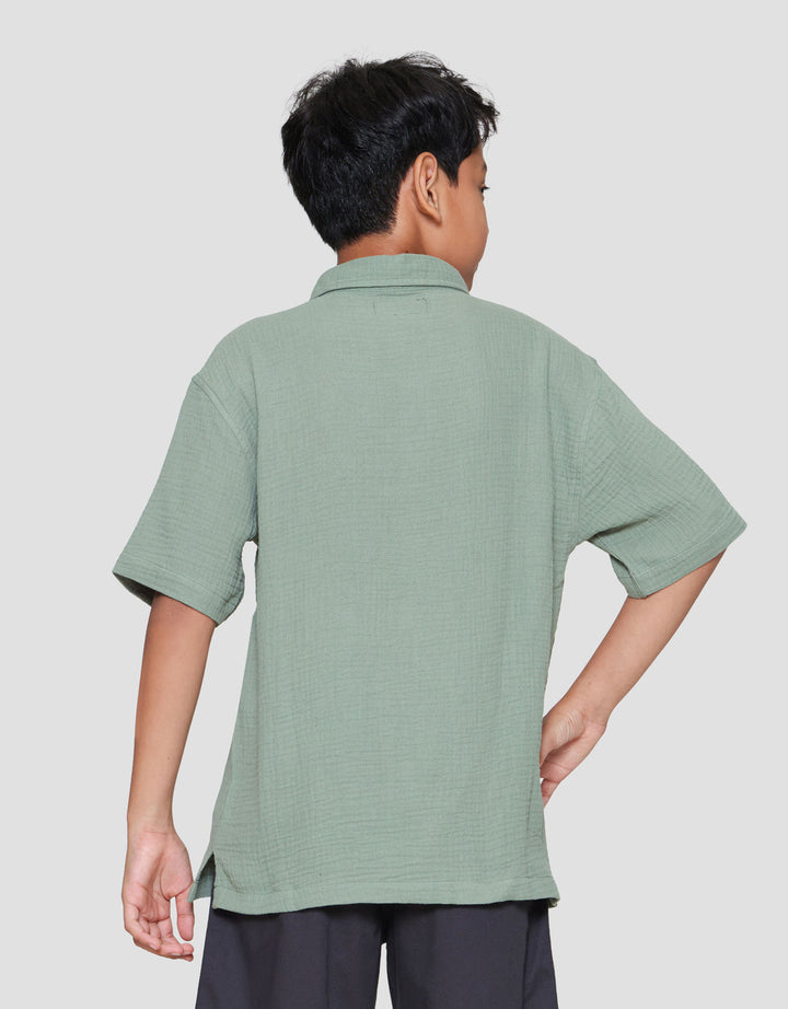 Nevada Woven Casual Solid Kemeja Anak Laki-laki