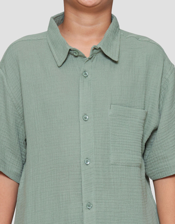 Nevada Woven Casual Solid Kemeja Anak Laki-laki