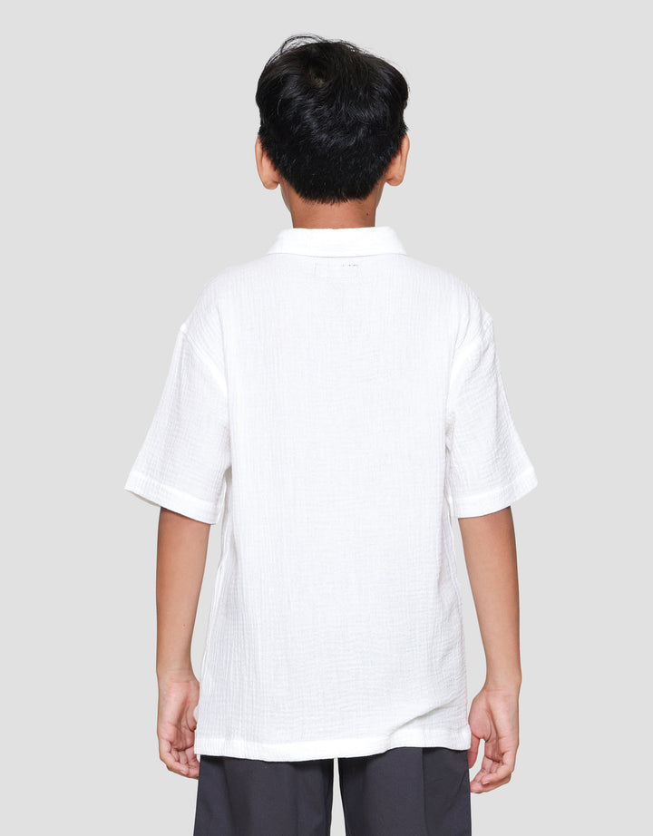 Nevada Woven Casual Solid Kemeja Anak Laki-laki