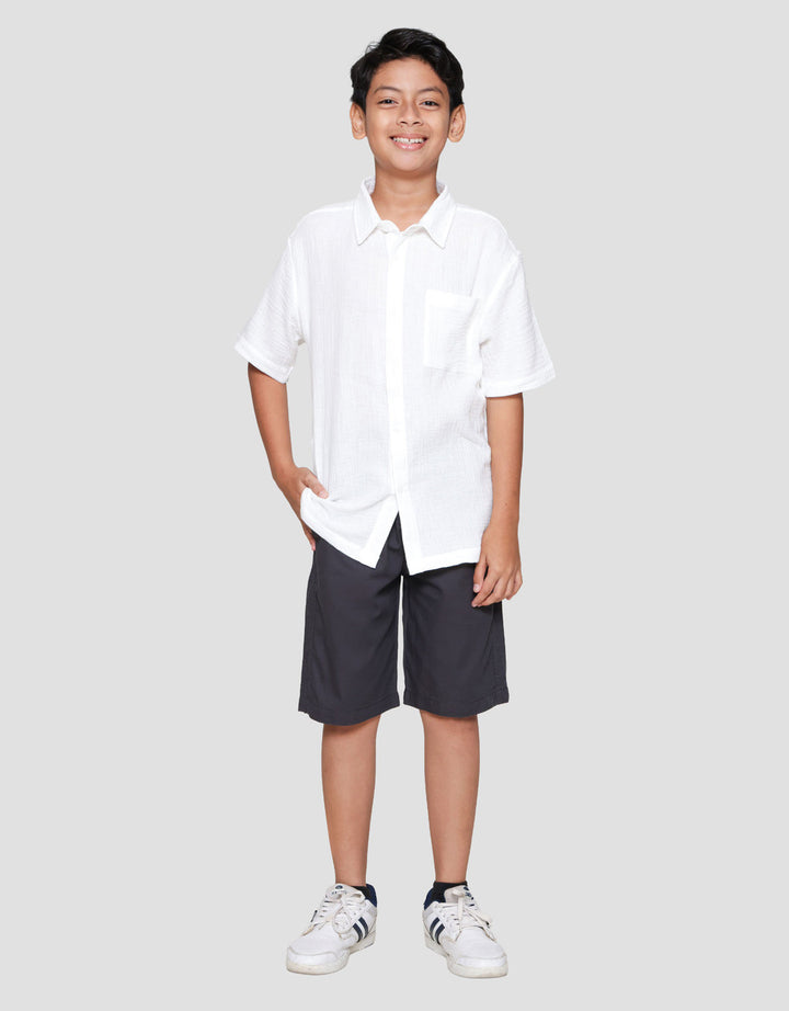 Nevada Woven Casual Solid Kemeja Anak Laki-laki