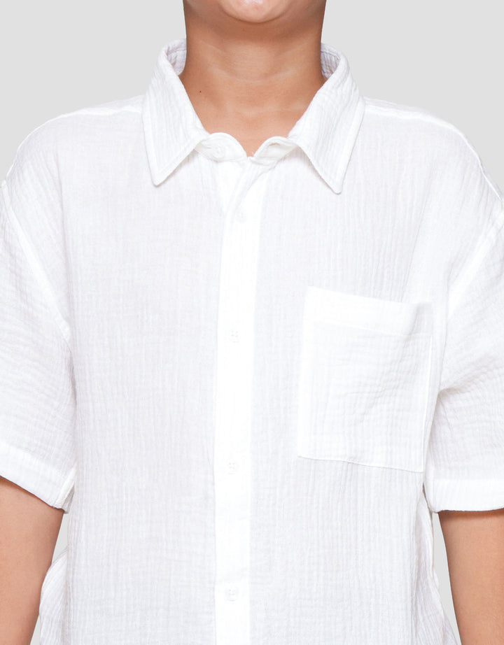 Nevada Woven Casual Solid Kemeja Anak Laki-laki