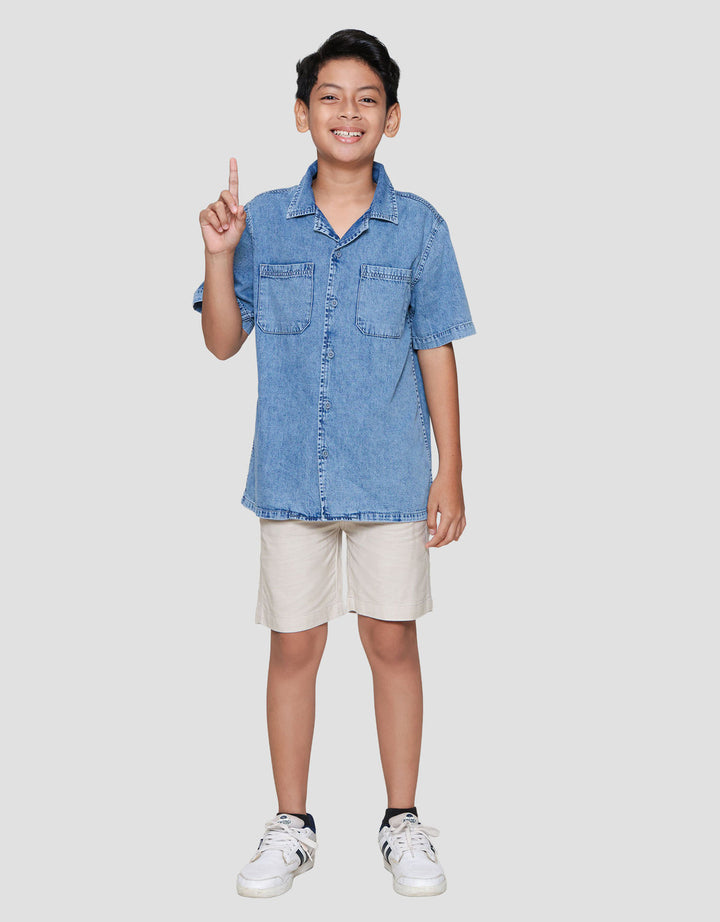 Nevada Embro Nyc Kemeja Denim Anak Laki-laki