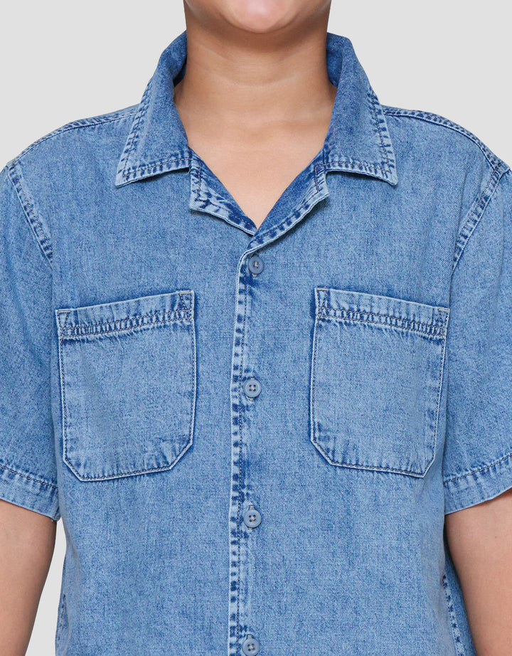 Nevada Embro Nyc Kemeja Denim Anak Laki-laki
