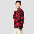 Nevada Checkered Corduroy Kemeja Anak Laki-laki