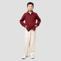 Nevada Checkered Corduroy Kemeja Anak Laki-laki