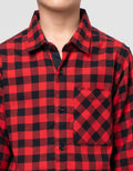 Nevada Checkered Corduroy Kemeja Anak Laki-laki