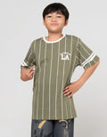 Nevada Full Print Stripes Print La Kaos Anak Laki-laki