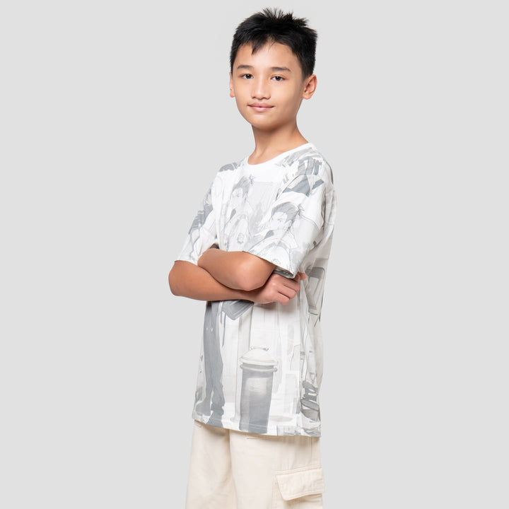 Nevada Full Print Comic Anime Kaos Anak Laki-laki