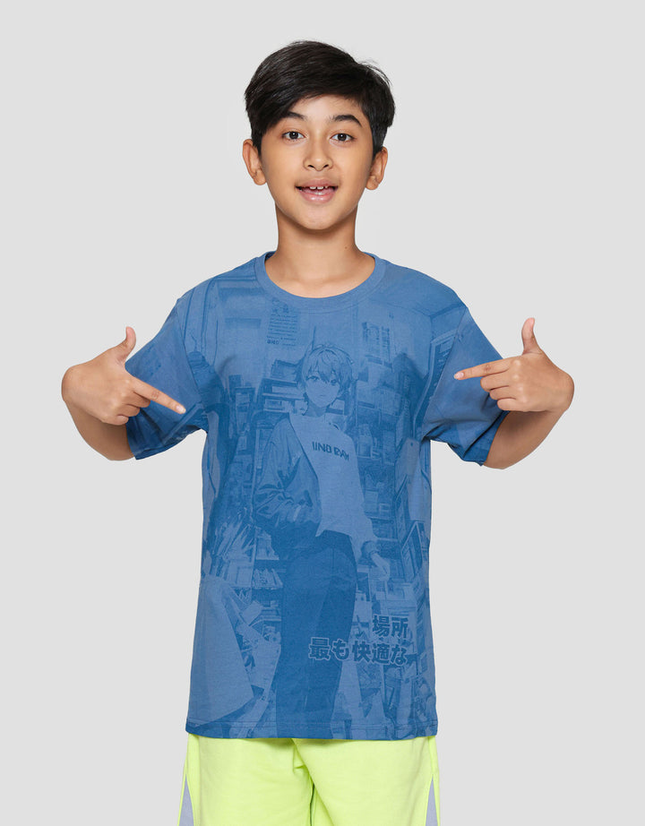 Nevada Full Print Comic Anime Kaos Anak Laki-laki