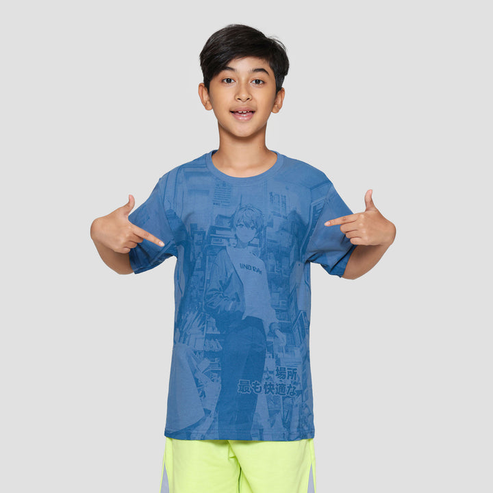 Nevada Full Print Comic Anime Kaos Anak Laki-laki