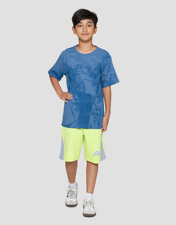 Nevada Full Print Comic Anime Kaos Anak Laki-laki