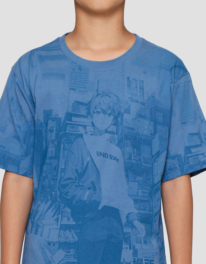 Nevada Full Print Comic Anime Kaos Anak Laki-laki