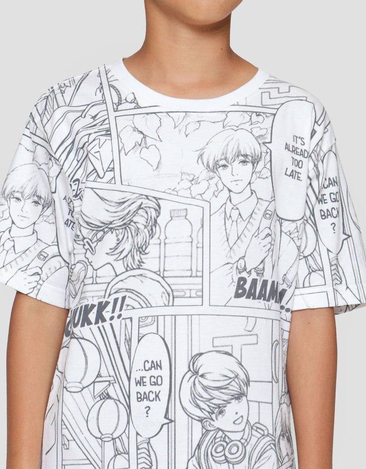 Nevada Print Comic Anime Kaos Anak Laki-laki