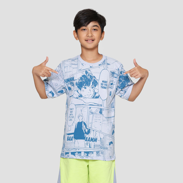 Nevada Full Print Comic Anime Kaos Anak Laki-laki