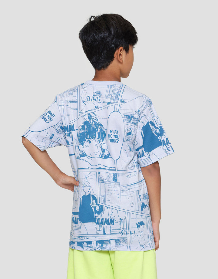 Nevada Full Print Comic Anime Kaos Anak Laki-laki