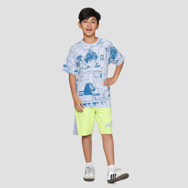 Nevada Full Print Comic Anime Kaos Anak Laki-laki