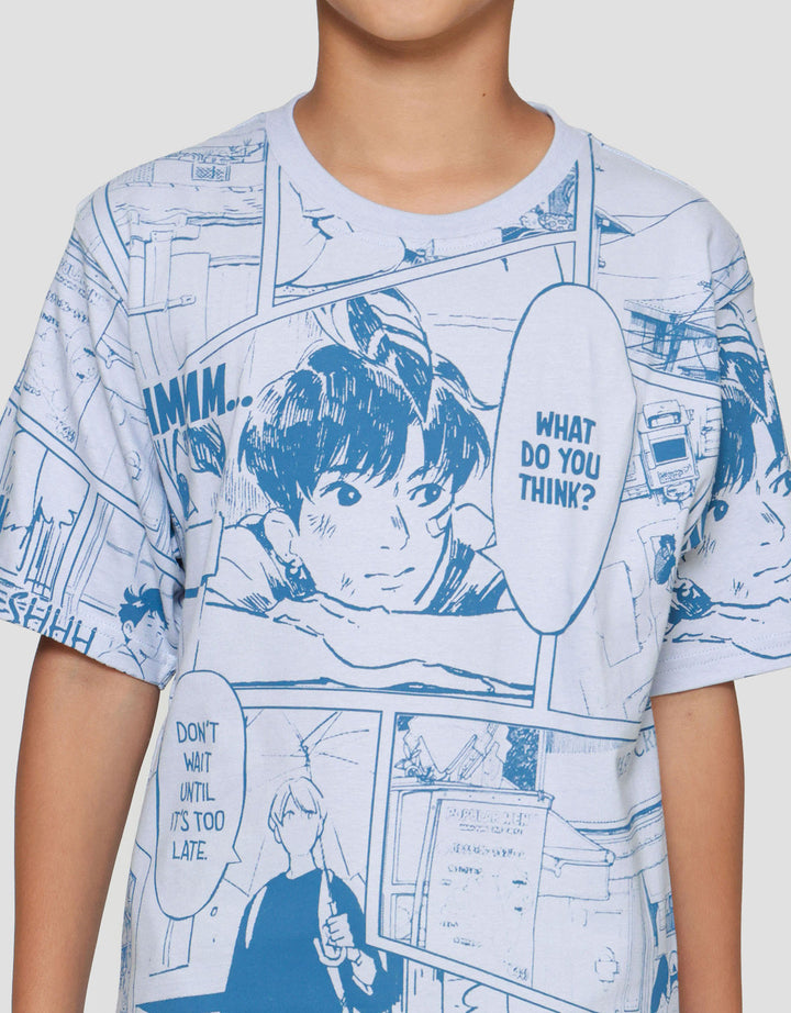 Nevada Full Print Comic Anime Kaos Anak Laki-laki