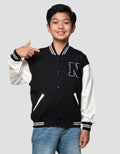 Nevada Knit Varsity New York Front Print Logo Jaket Anak Laki-laki