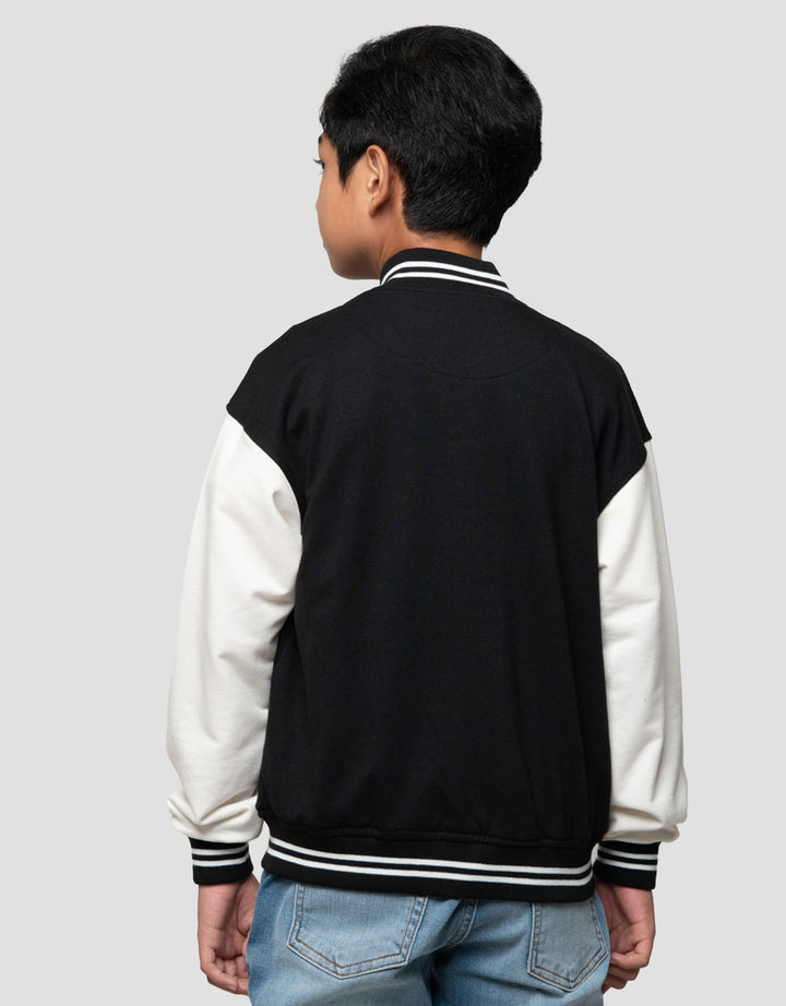 Nevada Knit Varsity New York Front Print Logo Jaket Anak Laki-laki