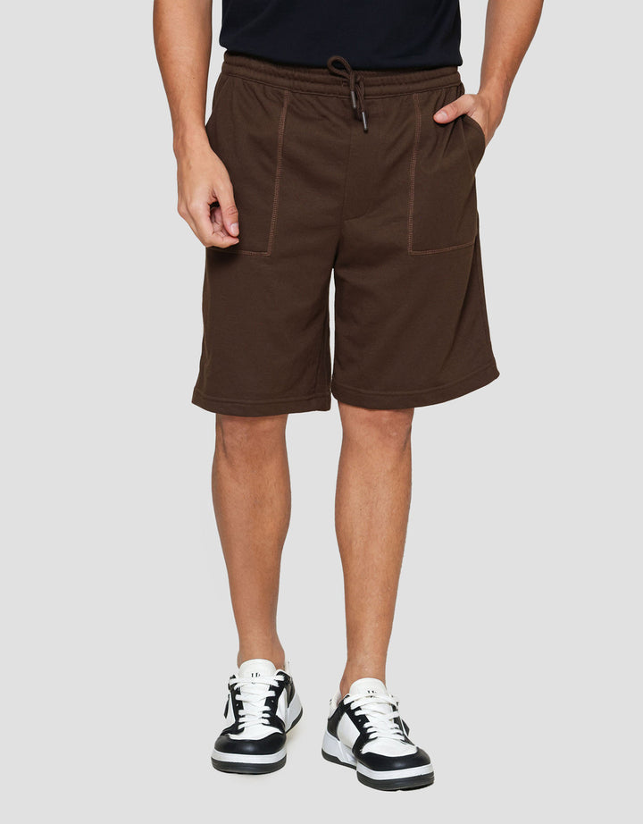 Nevada Knit Basic Patch Pocket Overlock Celana Pendek Pria