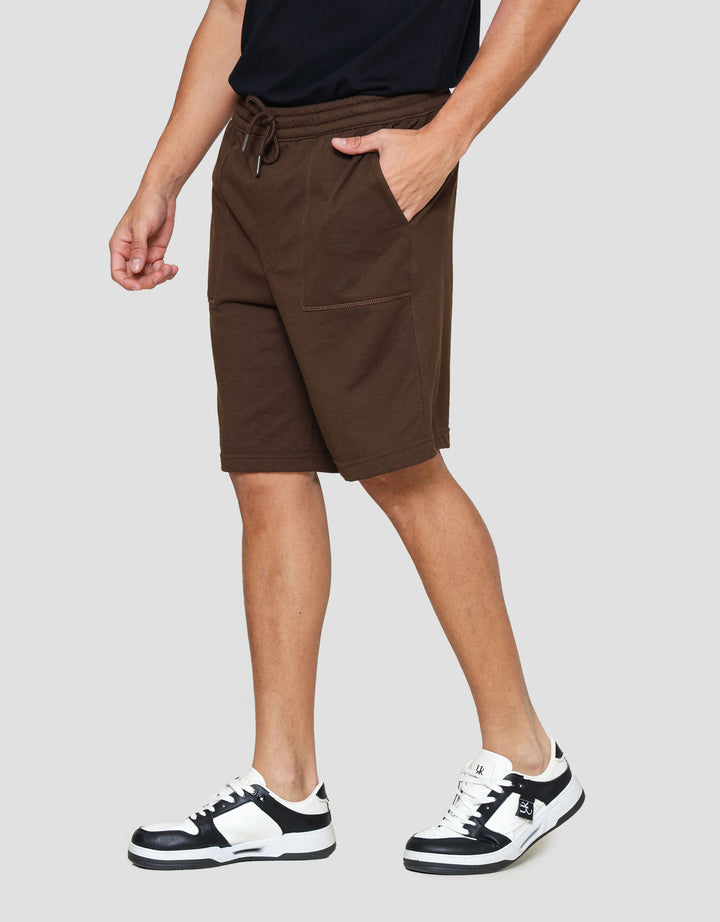 Nevada Knit Basic Patch Pocket Overlock Celana Pendek Pria