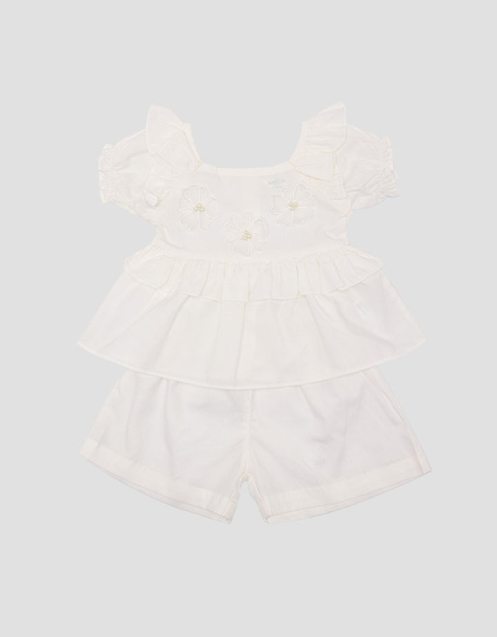 Little M Woven Sleeveless With Flower Setelan Bayi