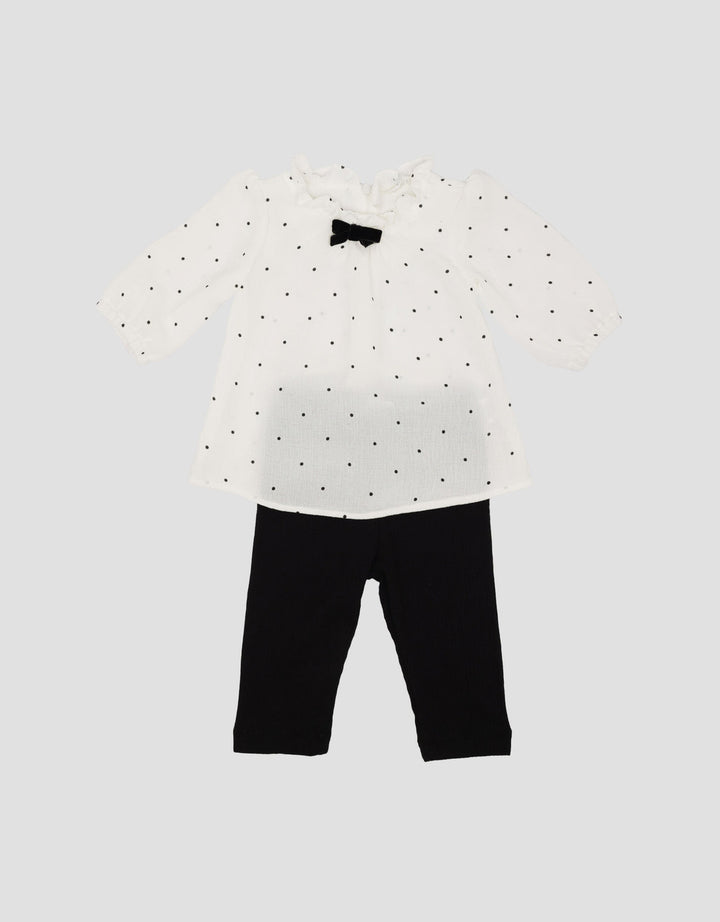 Little M Woven With Polkadot Pakaian Setelan Bayi