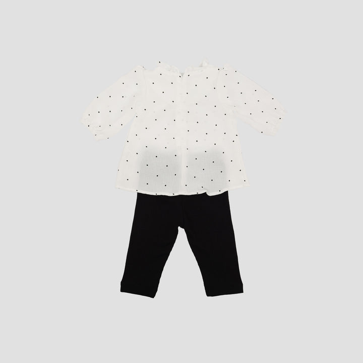 Little M Woven With Polkadot Pakaian Setelan Bayi