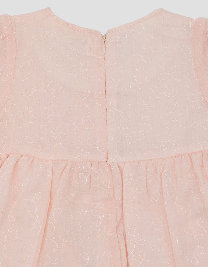 Little M Tekstur Embro 3 Pita Didada Midi Dress Bayi