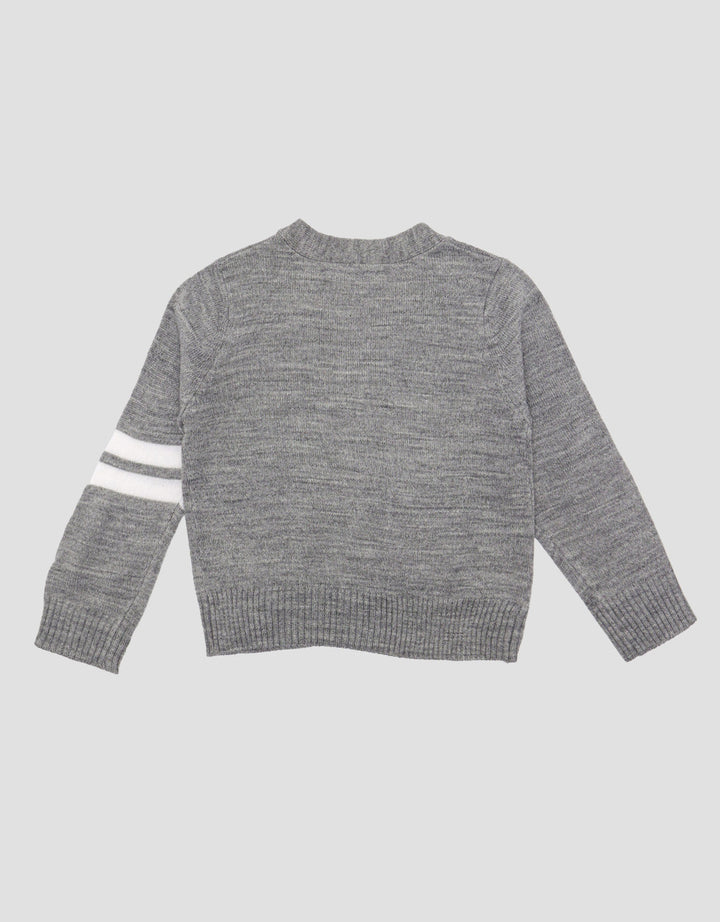 Little M Rajut List Dua Putih Sweater Bayi