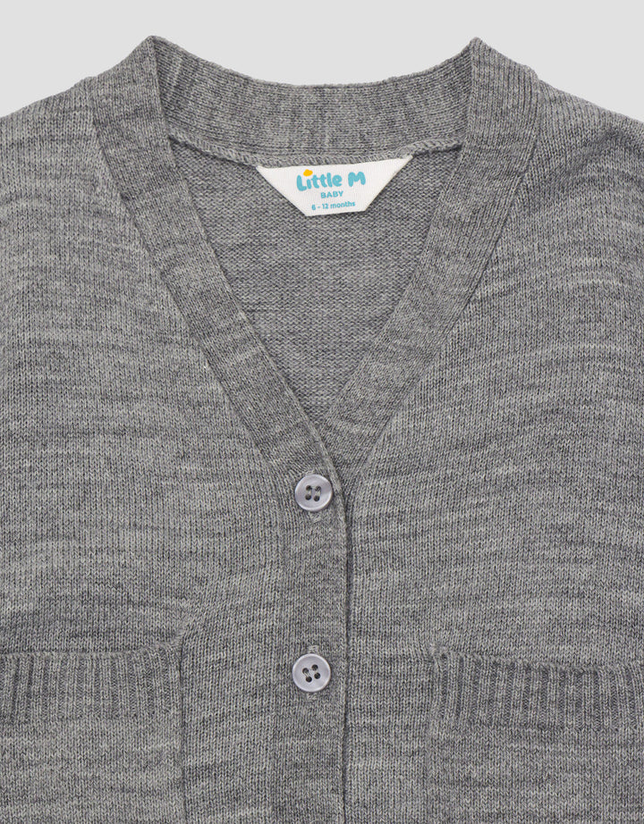 Little M Rajut List Dua Putih Sweater Bayi