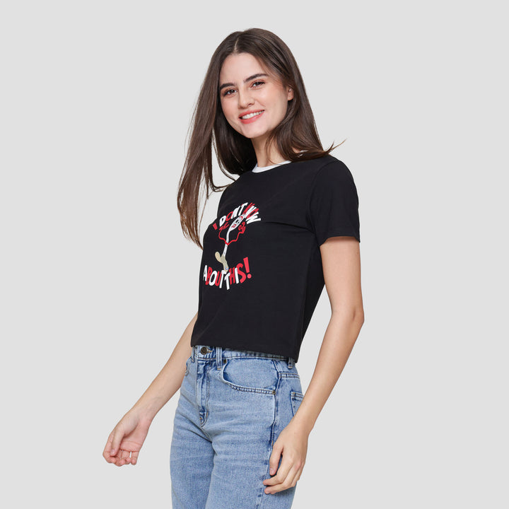 Disney Boxy Print Stripe Toy Story Forky Kaos Wanita