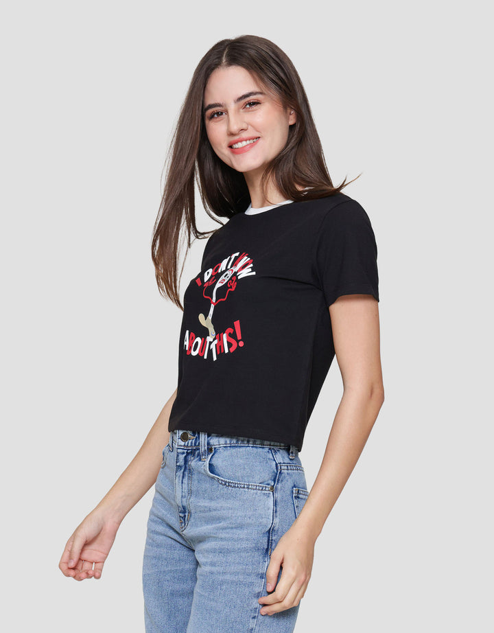 Disney Boxy Print Stripe Toy Story Forky Kaos Wanita