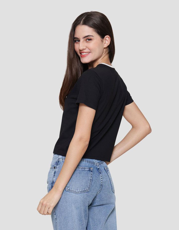 Disney Boxy Print Stripe Toy Story Forky Kaos Wanita